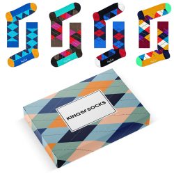 ARgyle Giftbox King of Socks - 4 paar Happy socks giftbox